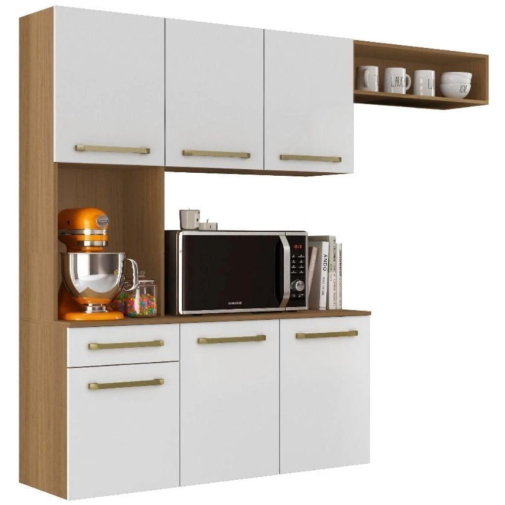 Cozinha Suspensa 6 Portas 163 Cm Mdp Carol Armoveis - Atacama Branco