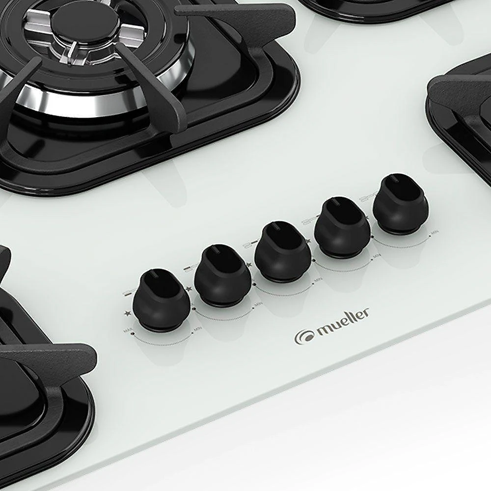 Fogão Cooktop Tripla Chama - 05 Bocas - Mueller Branco Bivolt