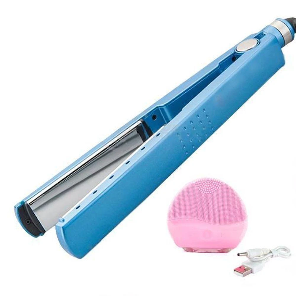 Kit 1 Prancha Nanotitanium + 1 Esponja Facial Rosa Bebê Nº8