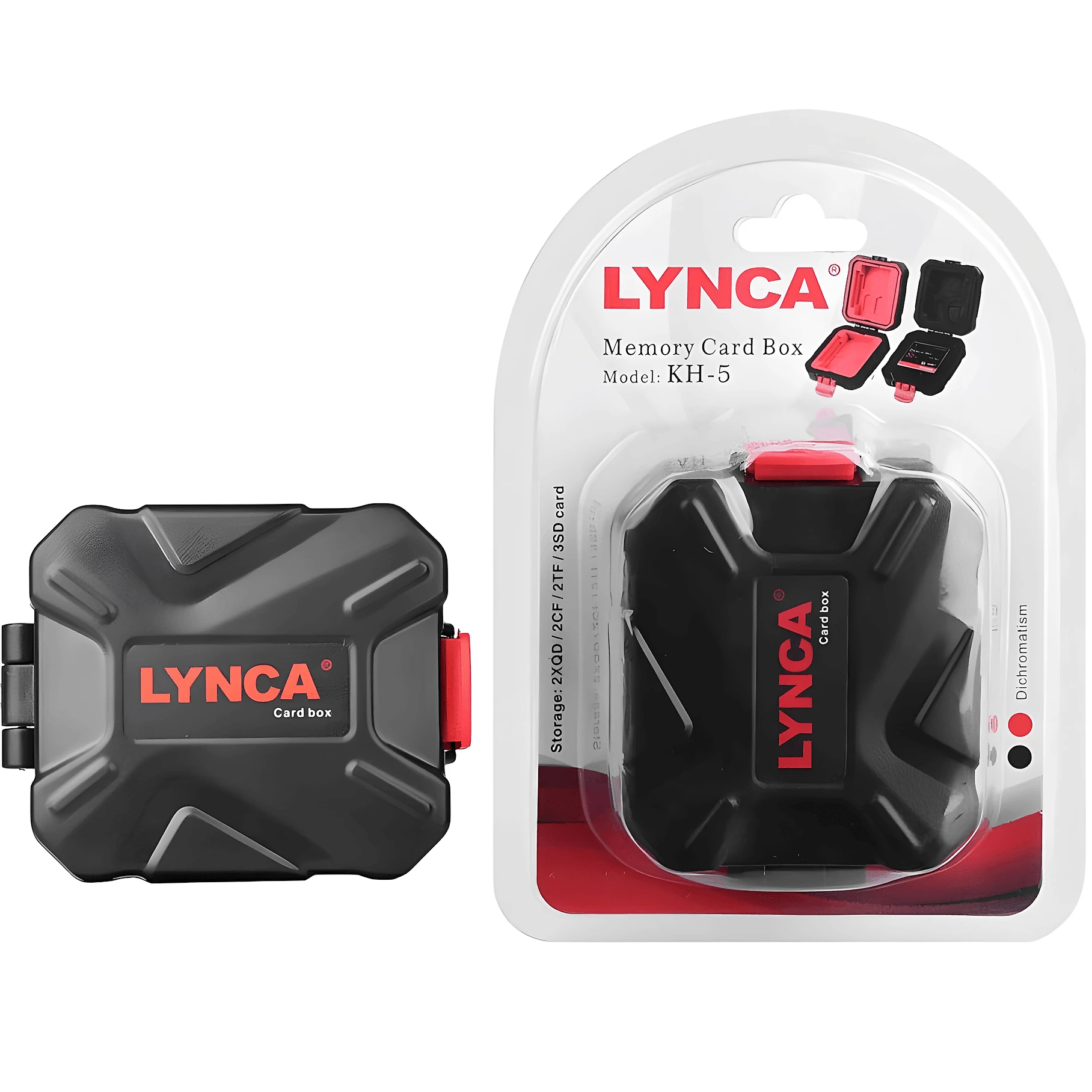 Case Rígido Porta Cartões de Memória Lynca KH-5 para SD, microSD, CF e XQD