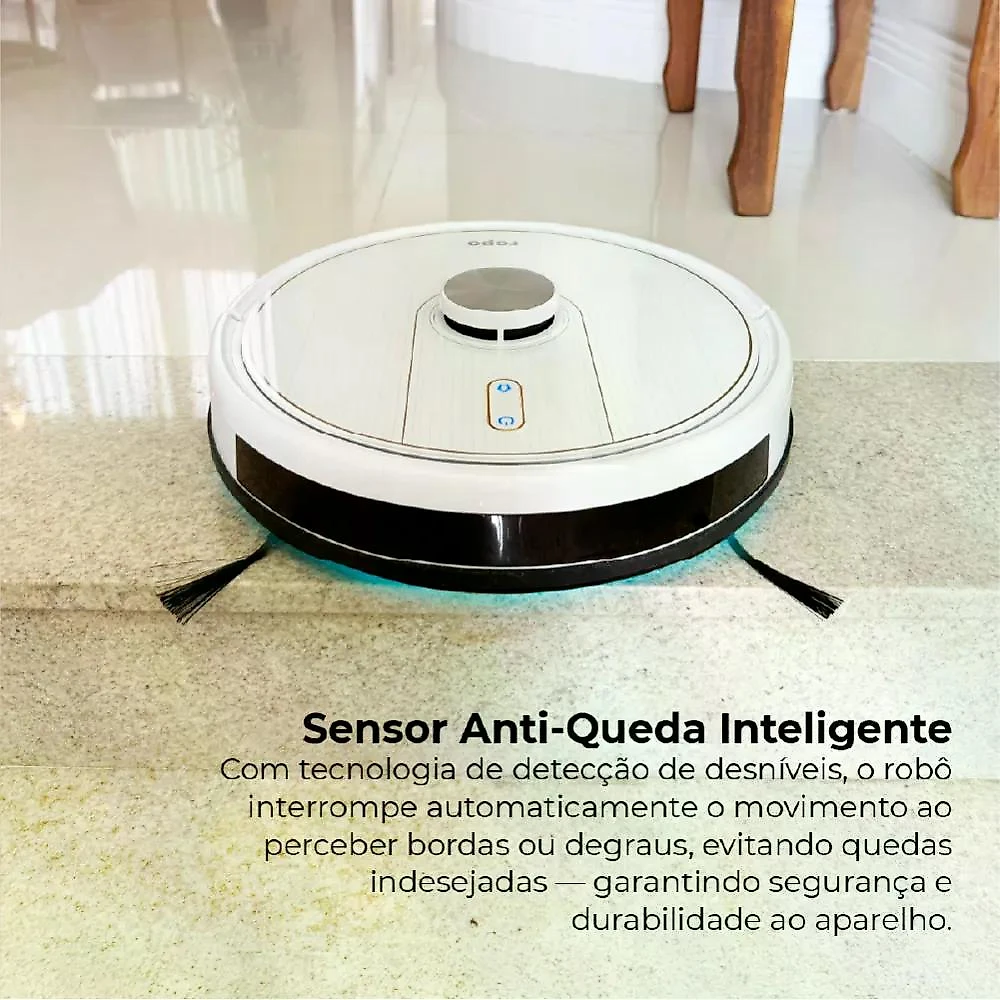 Robô Aspirador Ropo Glass 5 Branco Bivolt Automático