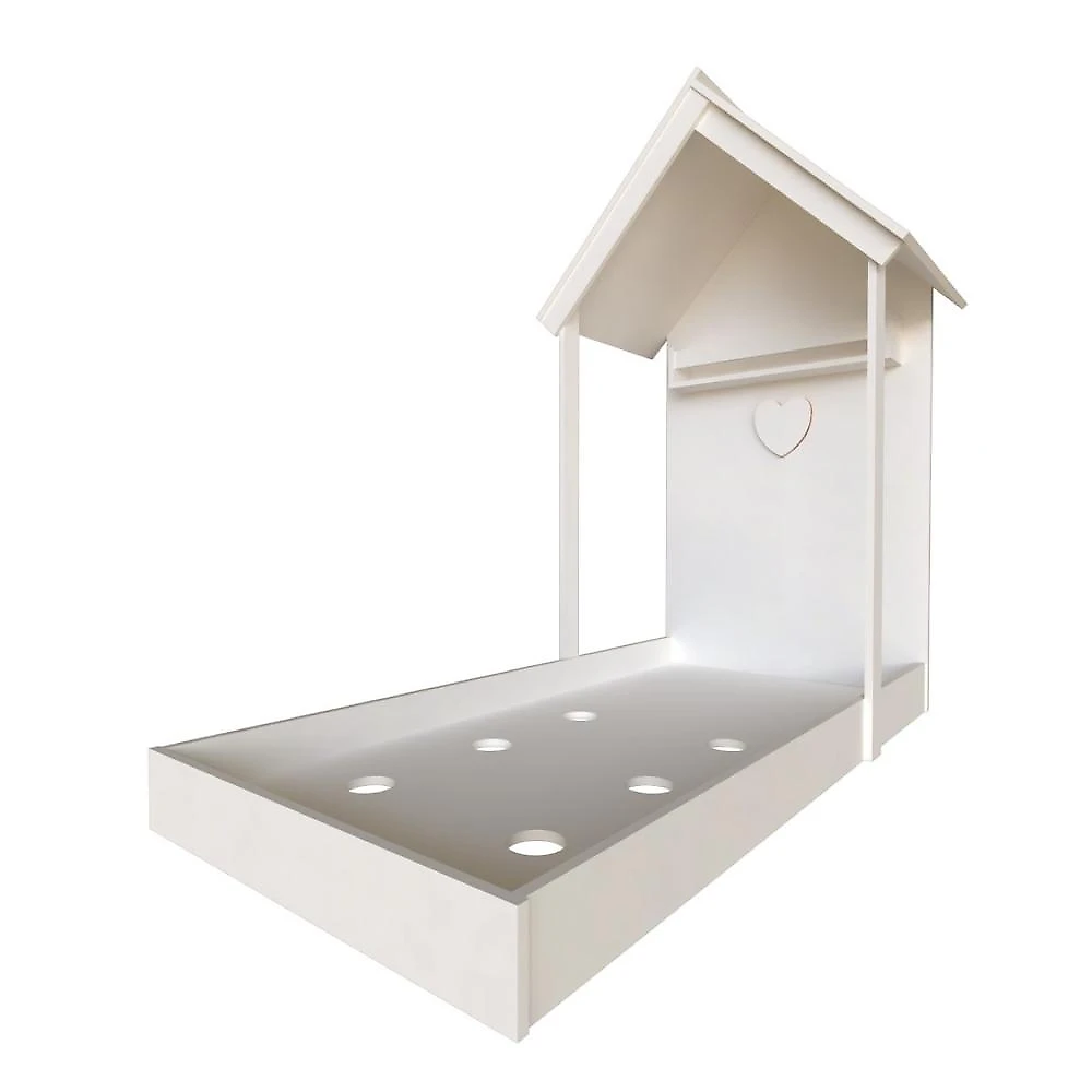Conjunto Infantil com Cama e Escrivaninha Bramov Móveis Branco