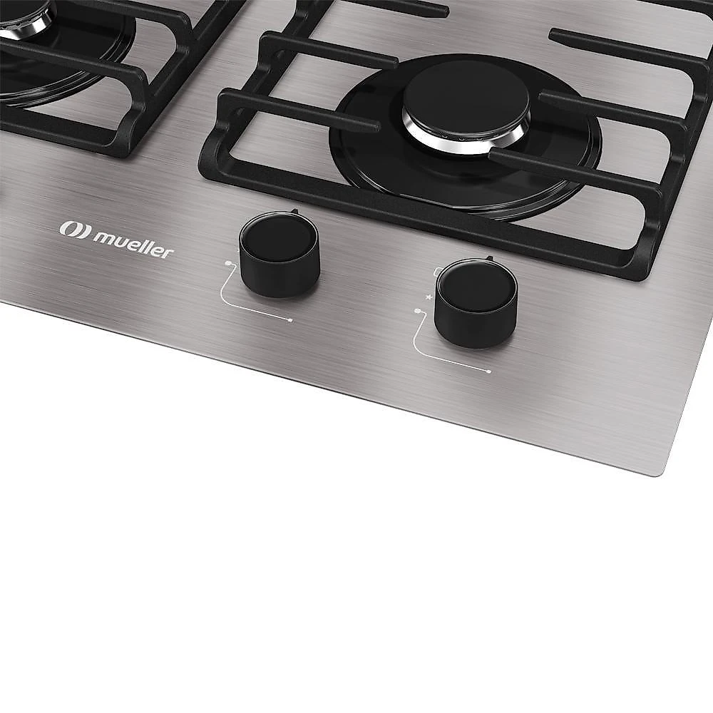 Cooktop Mueller 4 Bocas De Alumínio 59cm Com Grade Dupla MCG4BL Bivolt