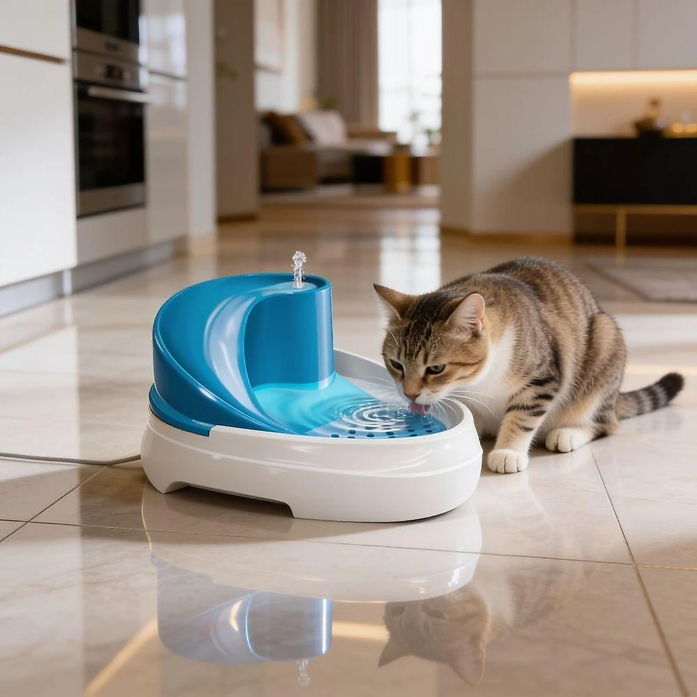 Bebedouro Automático para Pets Mec Pet Tobo Fonte Cascata Cães e Gatos Azul 2,5L
