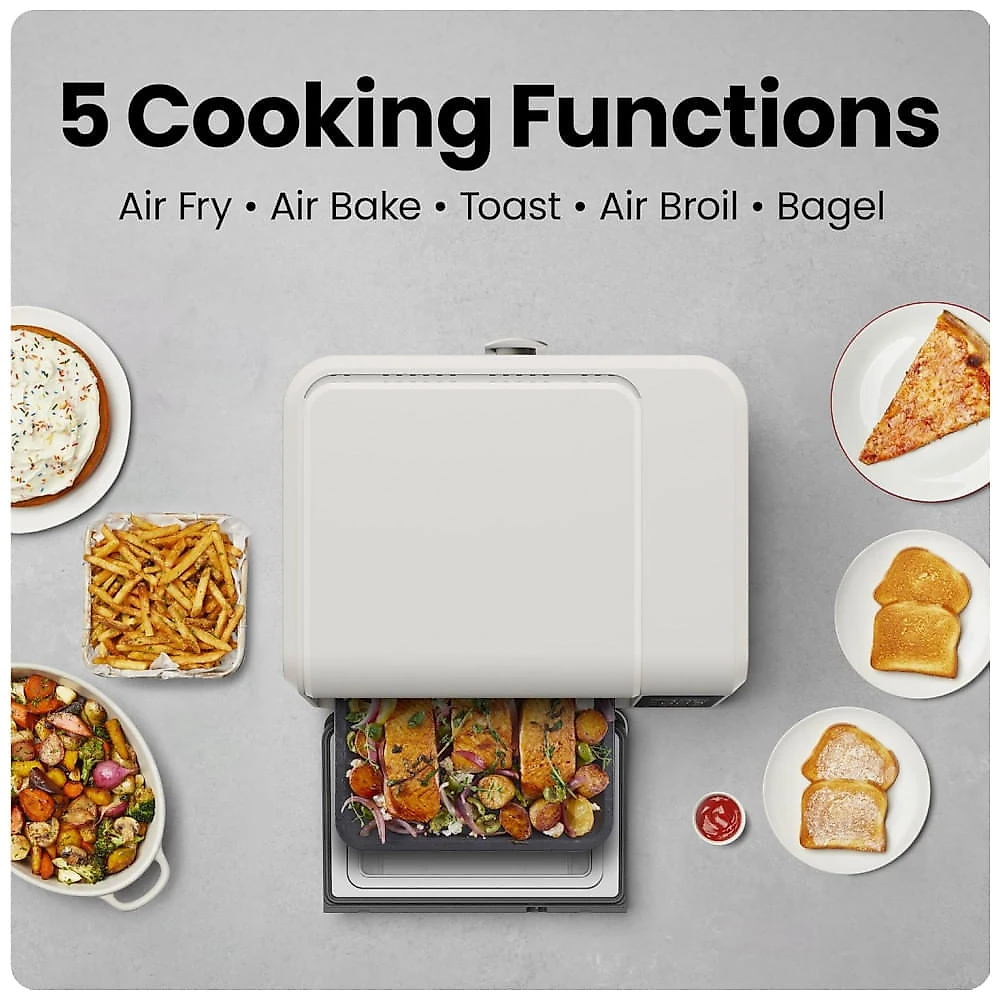 Fritadeira elétrica forno de bancada 14L Chefman EasyAir Ivory 5 funções 450°C 1750W 110V
