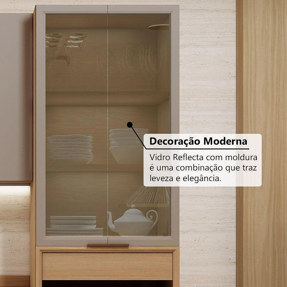 Paneleiro Vitra 2 Portas 2 Gavetas MDP-MDF 70CM Marrom Luciane Móveis