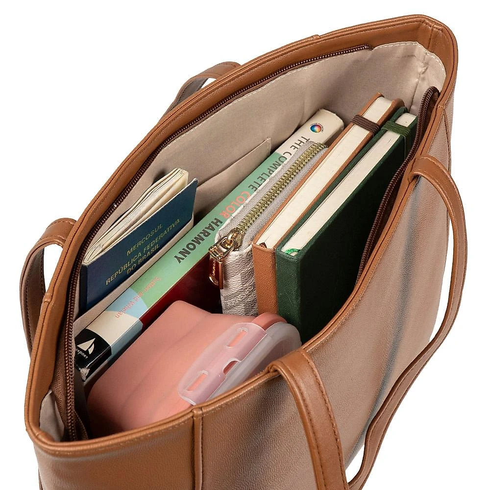 Bolsa de Ombro Feminina Média Alça Alongada Tote Caramelo Caramelo