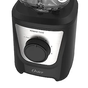 Liquidificador Oster Power Black Inox 1,5L 750W Jarra de Vidro 5 Velocidades 110V