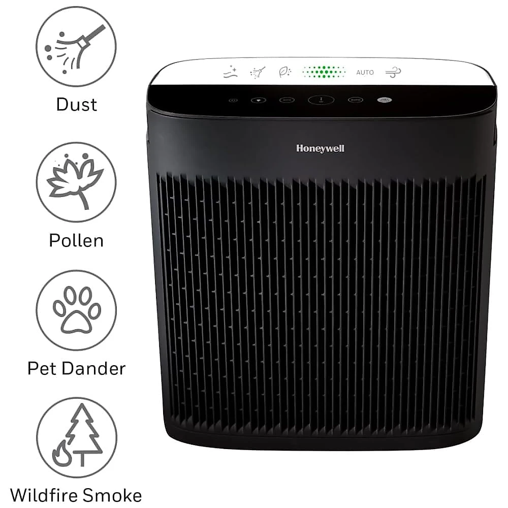 Purificador de Ar Honeywell InSight HEPA para Ambientes de 33 metros quadrados com Indicador de Qualidade do Ar, Modo Automático, Preto