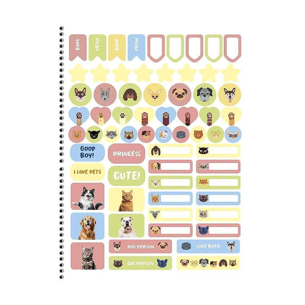 Caderno Espiral Universitário São Domingos My Pets - Animativa Capa Dura 10 Matérias 160 Folhas