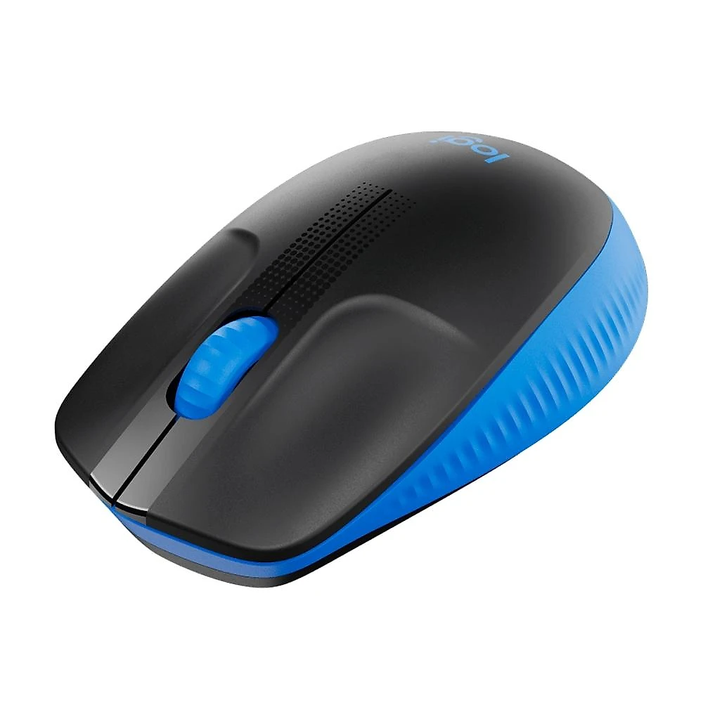 Mouse sem fio Logitech M190 com Design Ambidestro de Tamanho Padrão, Conexão USB e Pilha Inclusa, Azul - 910-005903