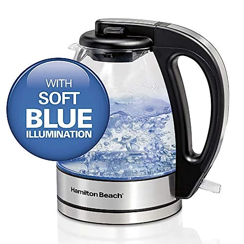 Chaleira Elétrica Hamilton Beach 40930, 1L, Aço Inoxidável/Vidro, Prata/Transparente 110V