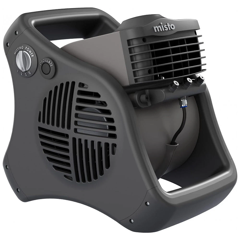 Ventilador de Nebulização Externa com 3 Velocidades para Esportes, Camping, Decks e Pátios, 110V, Lasko, Cinza e Preto