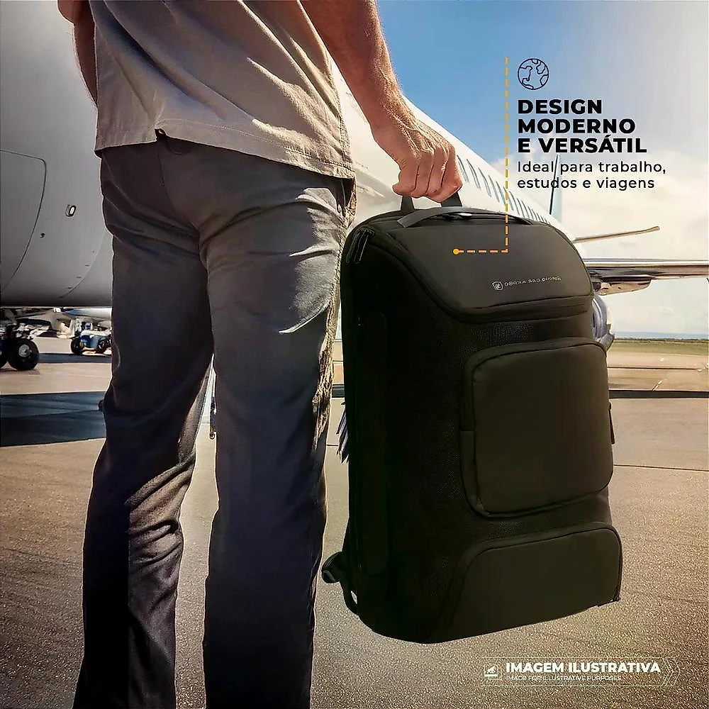 Kit Mala de Bordo para Viagem + Mochila Executiva Dual Shock - Gshield