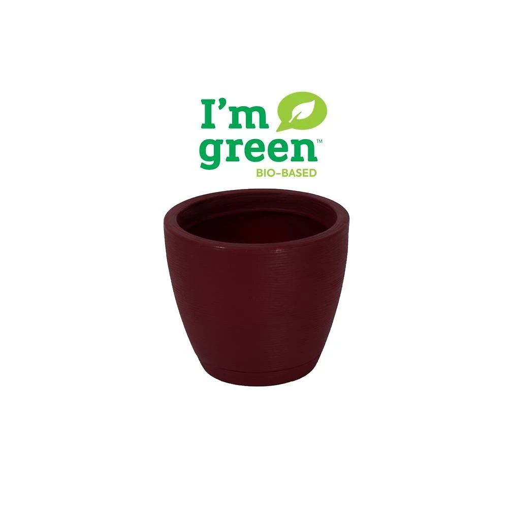 Vaso com Prato Tramontina Asteca 24Cm em Polietileno Marsala