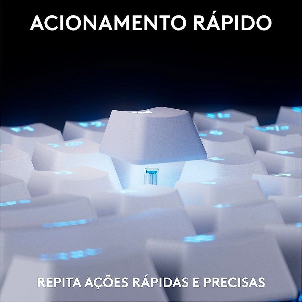 Teclado Gamer Logitech G PRO X TKL RAPID, Switches Magnético-analógicos, Modo Rapid Trigger, Layout US, Branco - 920-013132