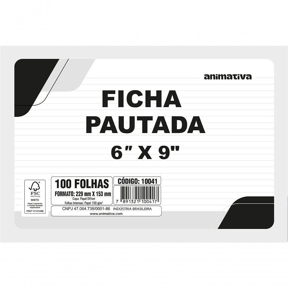 Ficha Pautada Papel 150G-M2 Formato 5'' X 8'' Pacote 100 Folhas para Escrita Confortavel Branco