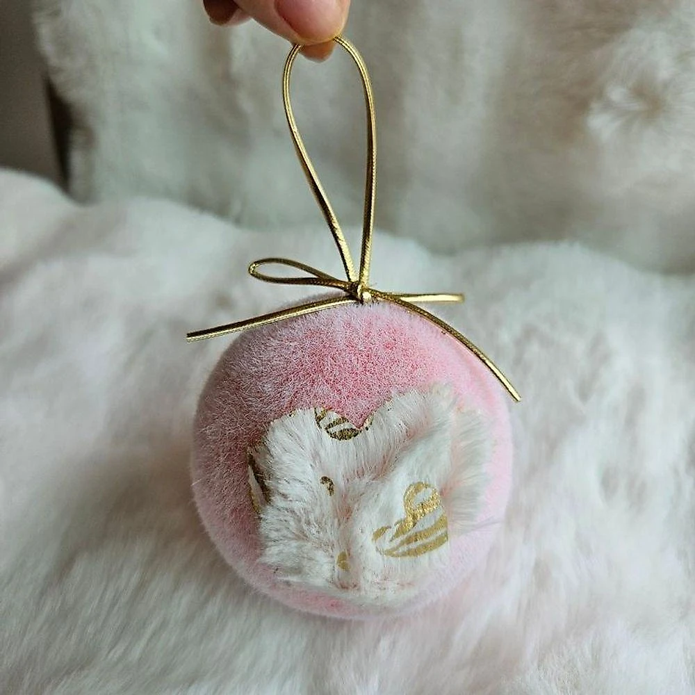 Bolas de Natal Jogo com 3 Decoradas Rosa Acabamento Aveludado Detalhes Dourados 8CM Florarte webcontinental-7890880522432