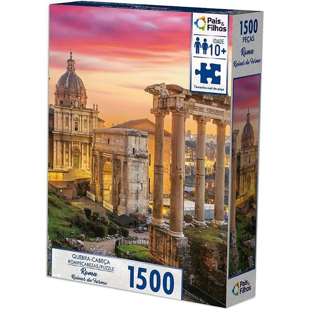Quebra-cabeça Cartonado Roma Ruínas do Fórum 1500 Peças Pais & Filhos
