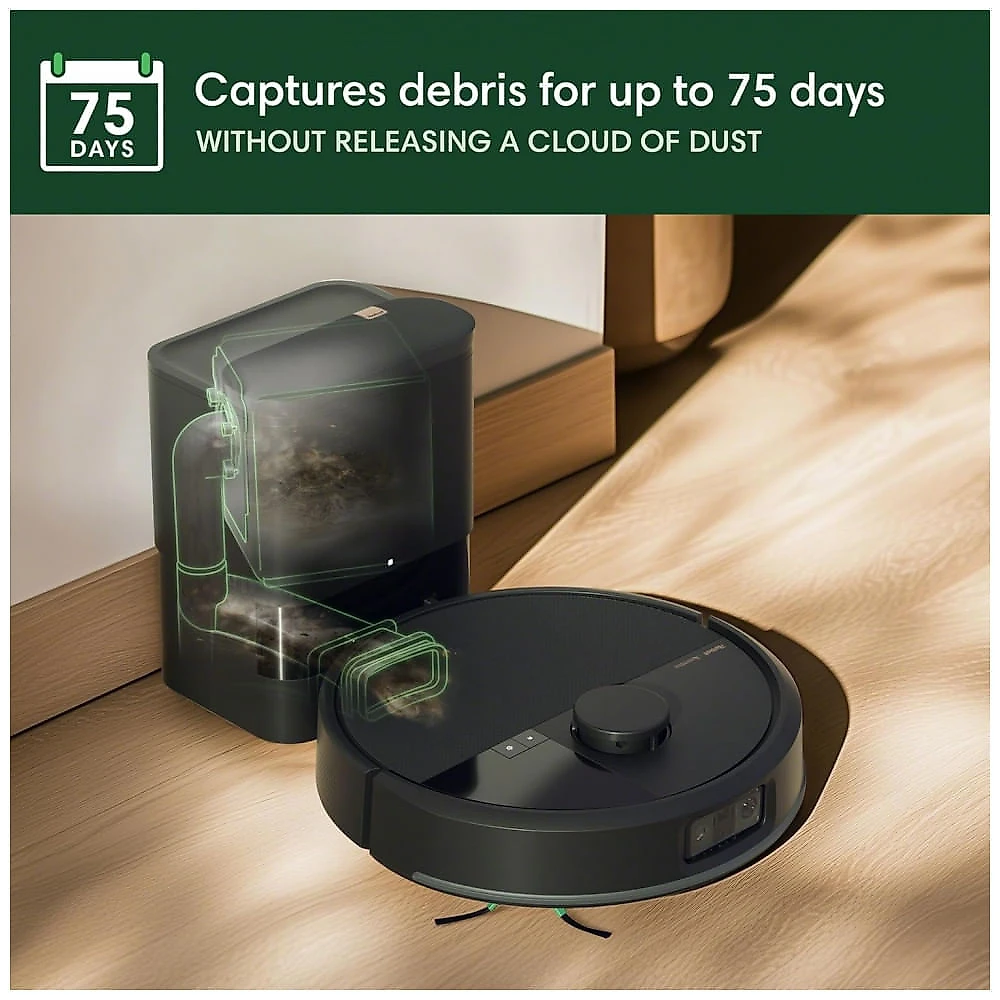 Robô Aspirador iRobot Roomba 504 Plus com Base AutoEmpty, LiDAR, Escovas Anti-Emaranhado e Sucção Extrema 210min Preto