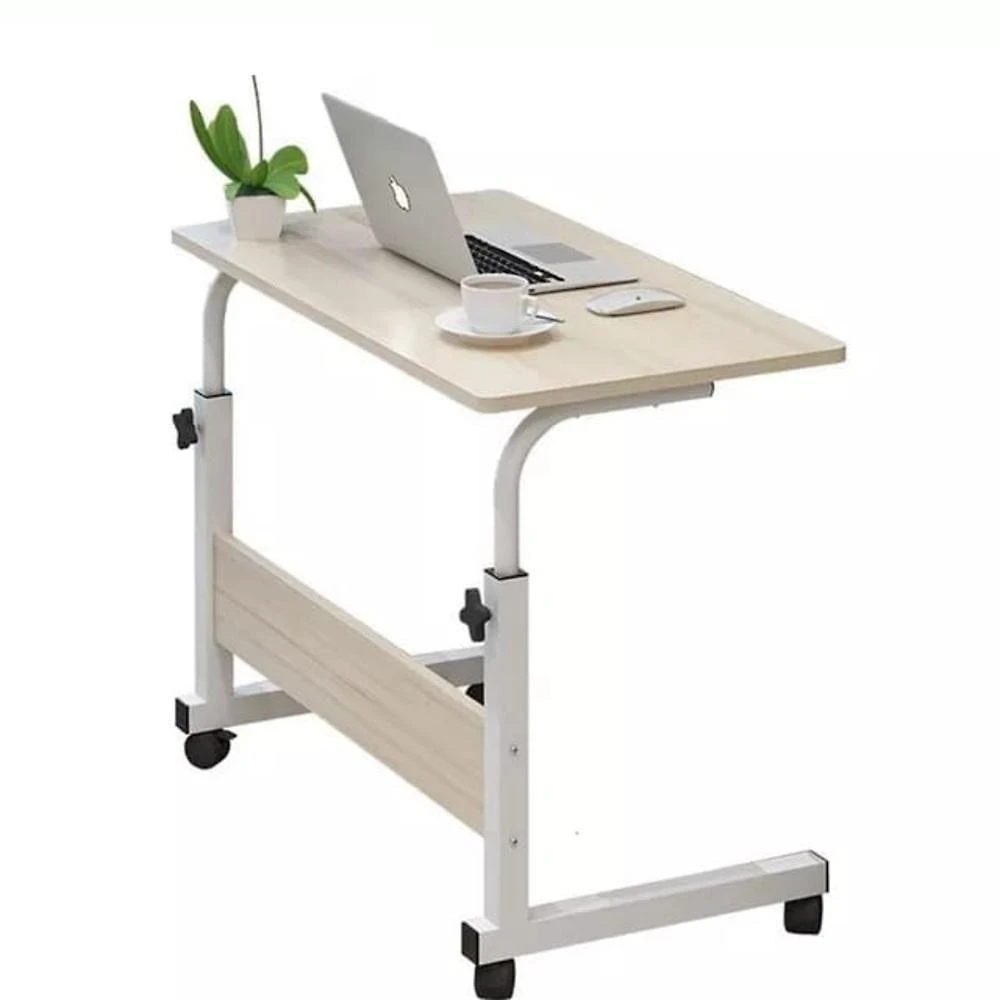 Mesa Para Computador E Notebook Com Rodinhas Altura Ajustável Multifuncional Branca