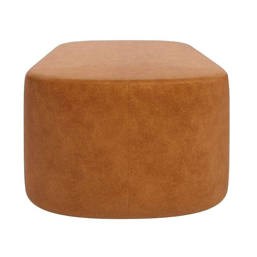 Kit 02 Puffs Decorativos Orgânicos Para Living Quarto 100cm Doha W01 Couríssimo Canela - Lyam Decor