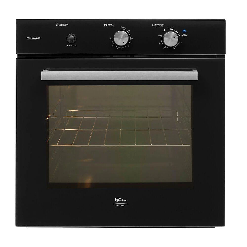 Forno a Gás de Embutir Fischer Infinity 78L com Grill Preto 220V