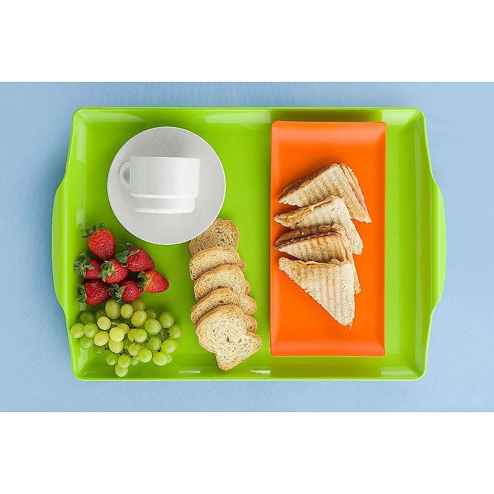 Bandeja Square Retangular 23x38 Branca Em Policarbonato Linha Profissional Cook Vem