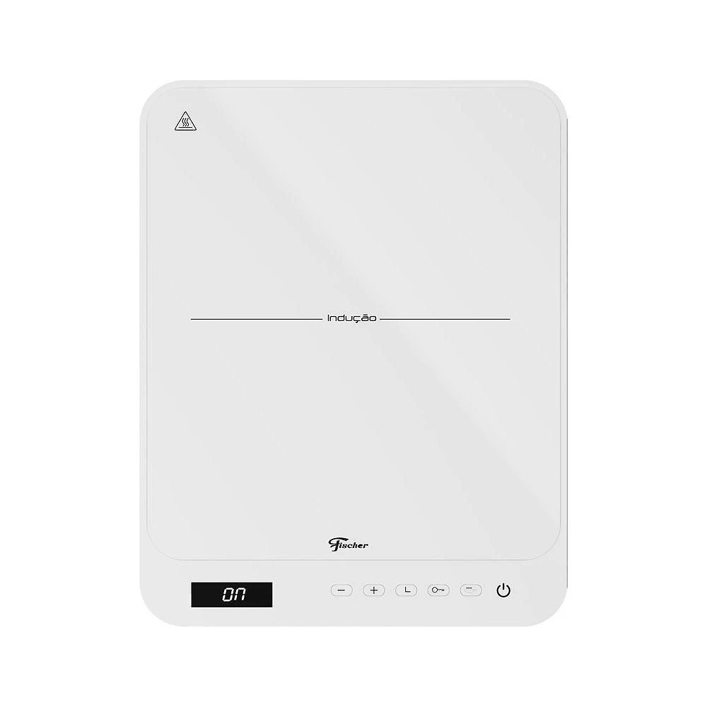 Cooktop de Indução Fischer 1 Boca Vitrocerâmico Digital Touch Portátil Branco Bivolt