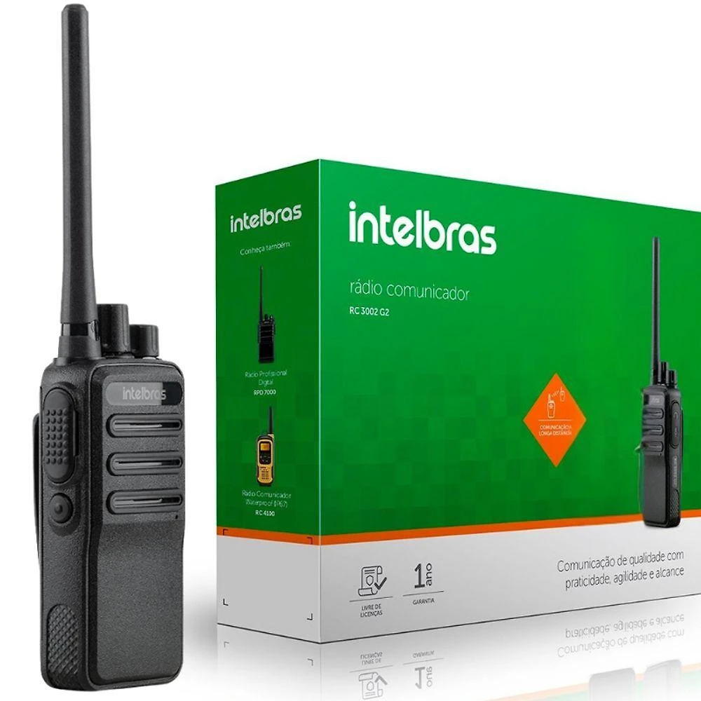 Rádio Comunicador Intelbras RC3002 G2 Walkie Talkie HT com Bivolt