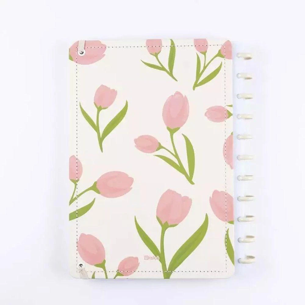 Caderno de Disco Disko Tulipa Capa Dura Reposicionável Grande g Marrom