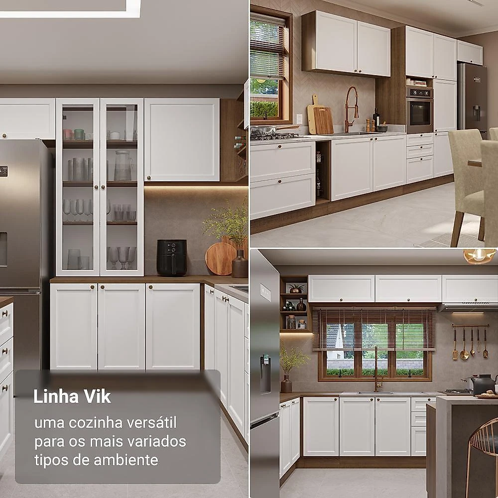 Cristaleira Suspensa 70 Cm 2 Portas De Vidro Rustic-branco Vik Madesa