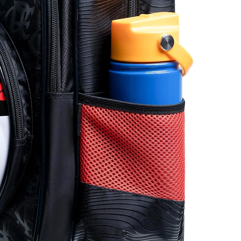 Mochila de Rodinha Infantil Masculina Flamengo Oficial Bola de Futebol Preto-vermelho