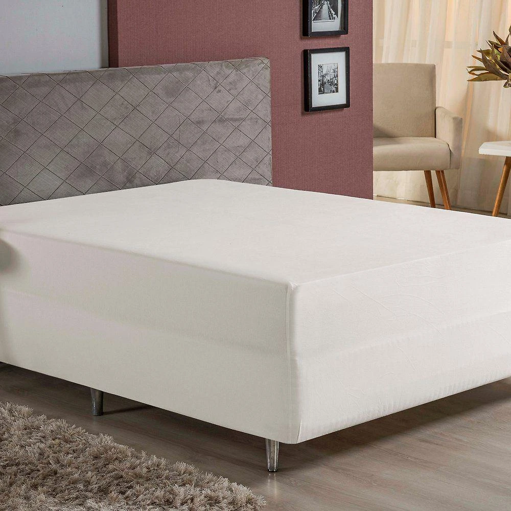 Lençol Com Elástico King Nobre 1 Peça Luva De Box 55cm De Altura Malha 100% Algodão - Palha