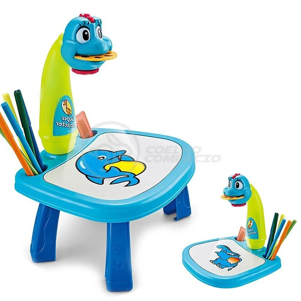 Projetor para Desenho Infantil Mesa de Desenhos Interativos Infantil Galinha Azul com Discos