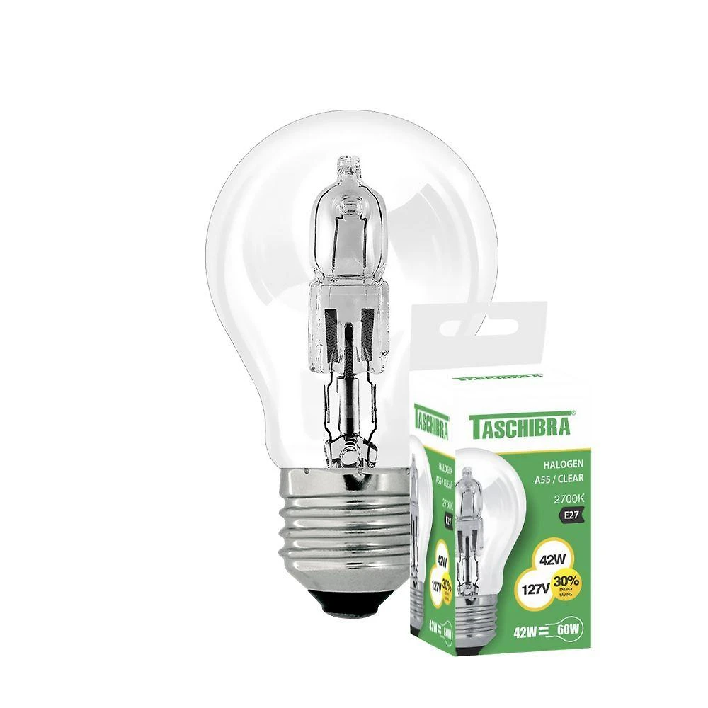 Kit 10 Lâmpadas Halógena Taschibra A55 42w E27 2700k 110v