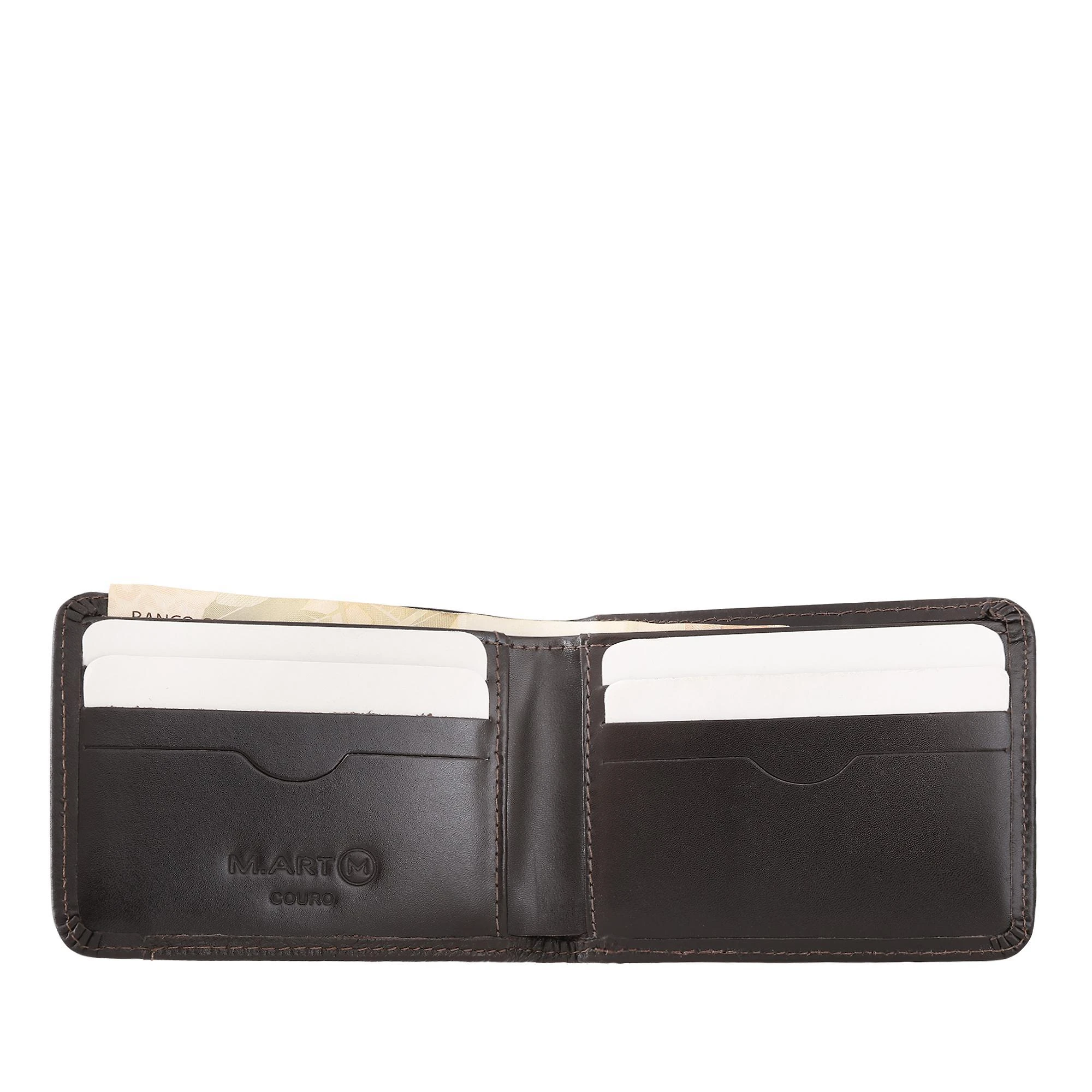 Carteira Masculina Couro Legítimo Slim Cnh Cartão M.Art 316