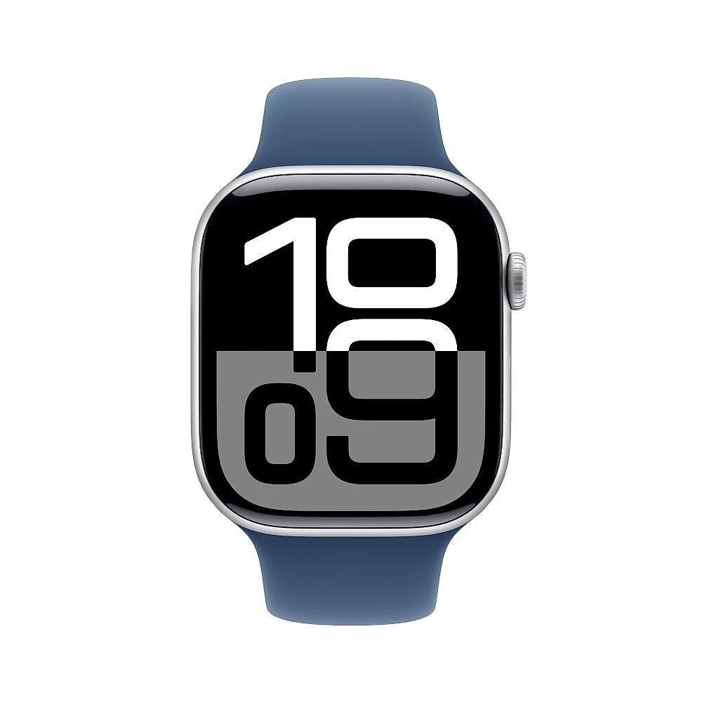 Apple Watch Series 10 GPS + Cellular, Caixa Prateada de Alumínio de 46 mm, Pulseira Esportiva Denim, Tamanho M/G - MWY13AM/A