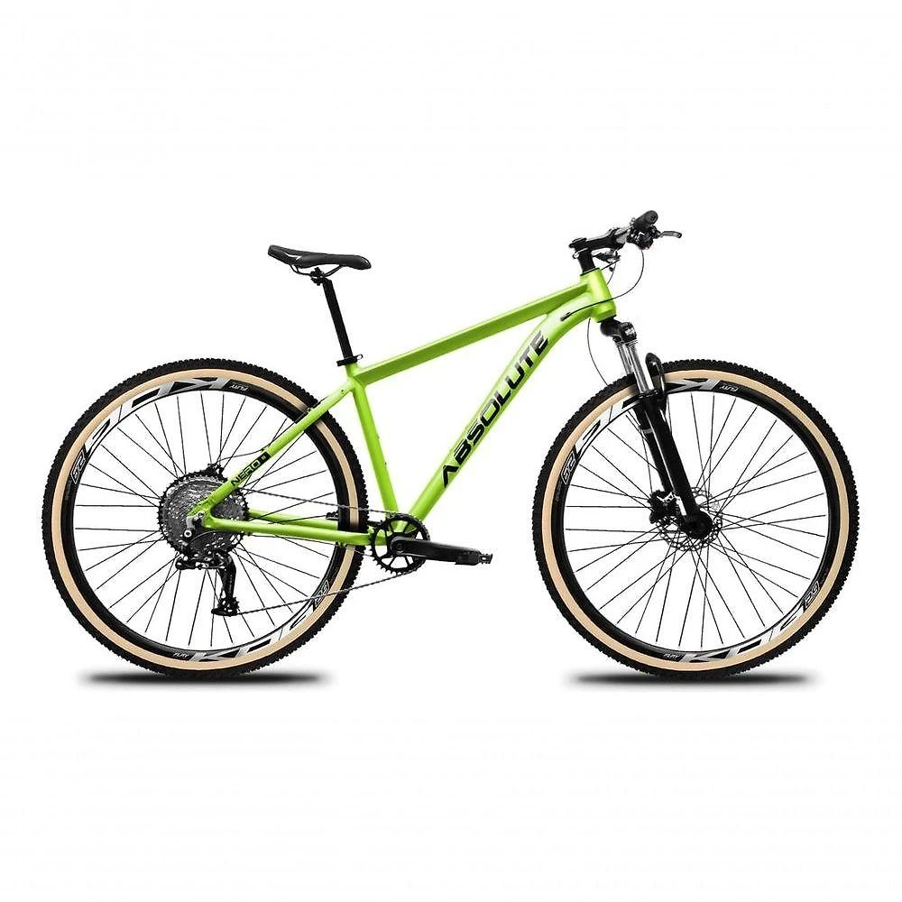 Bicicleta Aro 29 Absolute Nero 5 12v Hollowtech Freio Hidráulico K7 Garfo Trava No Guidão Verde 17