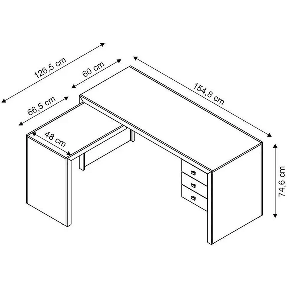 Kit 4 Peças com 2 Mesas Escritório em L e  2 Armários Multiuso Conjunto de Escritório 2 Mesas em L 3 Gavetas 2 Armários 5 Prateleiras Branco
