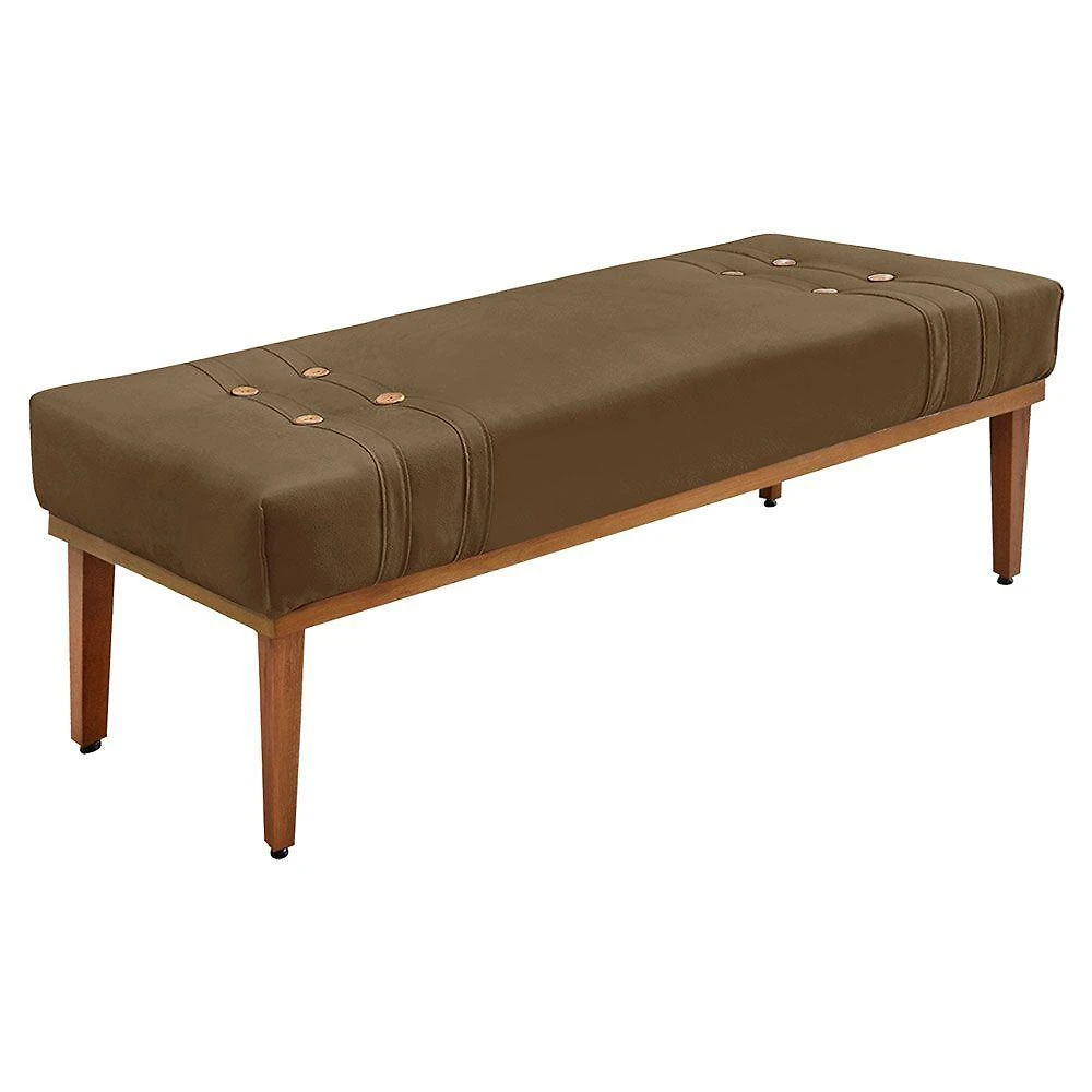 Calçadeira Recamier Queen 1,60m Gênova Suede Caramelo