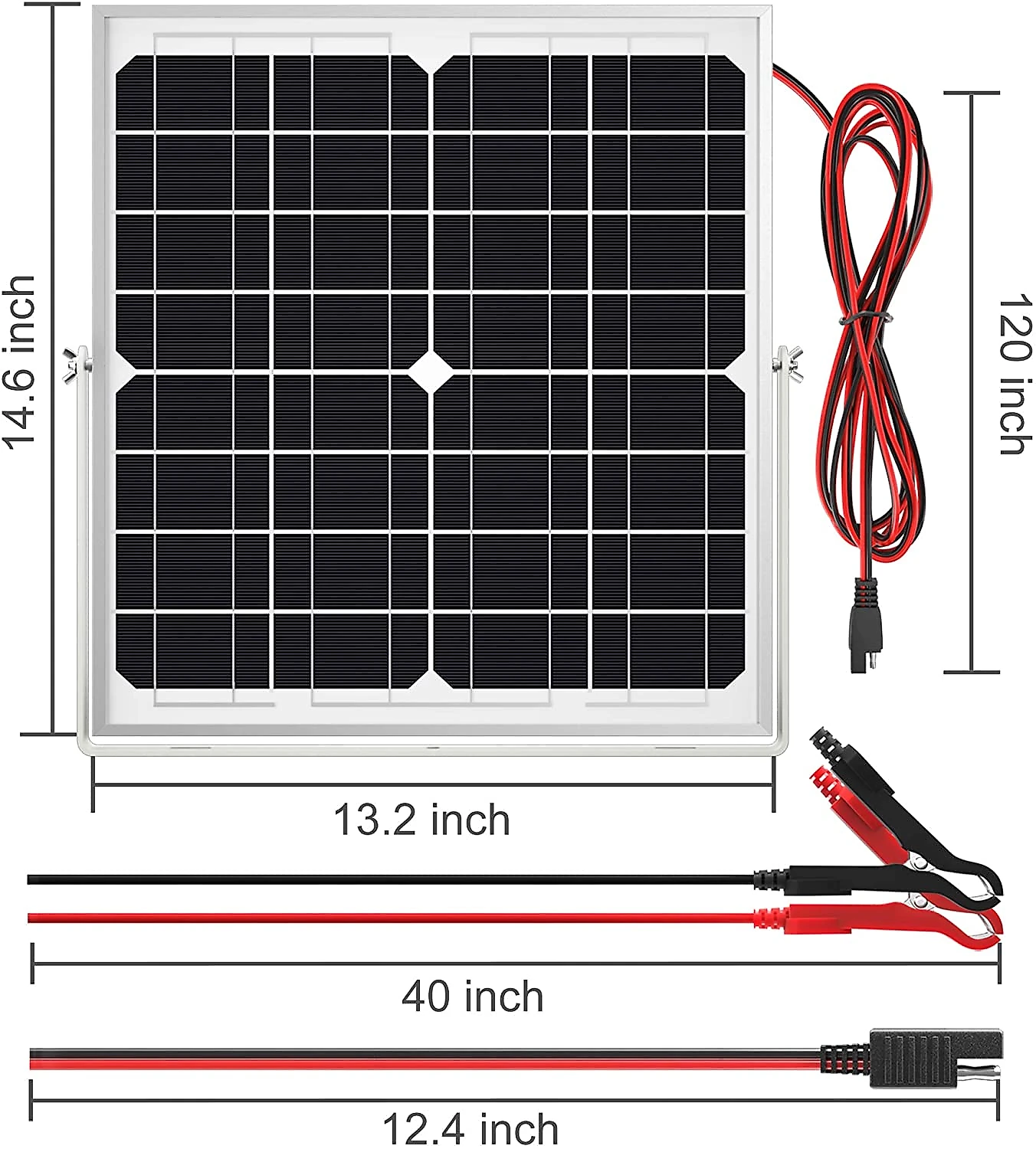 SOLPERK Kit Painel Solar, Monocristalino, à prova d'água, 20W, 12V, 1 unidade.