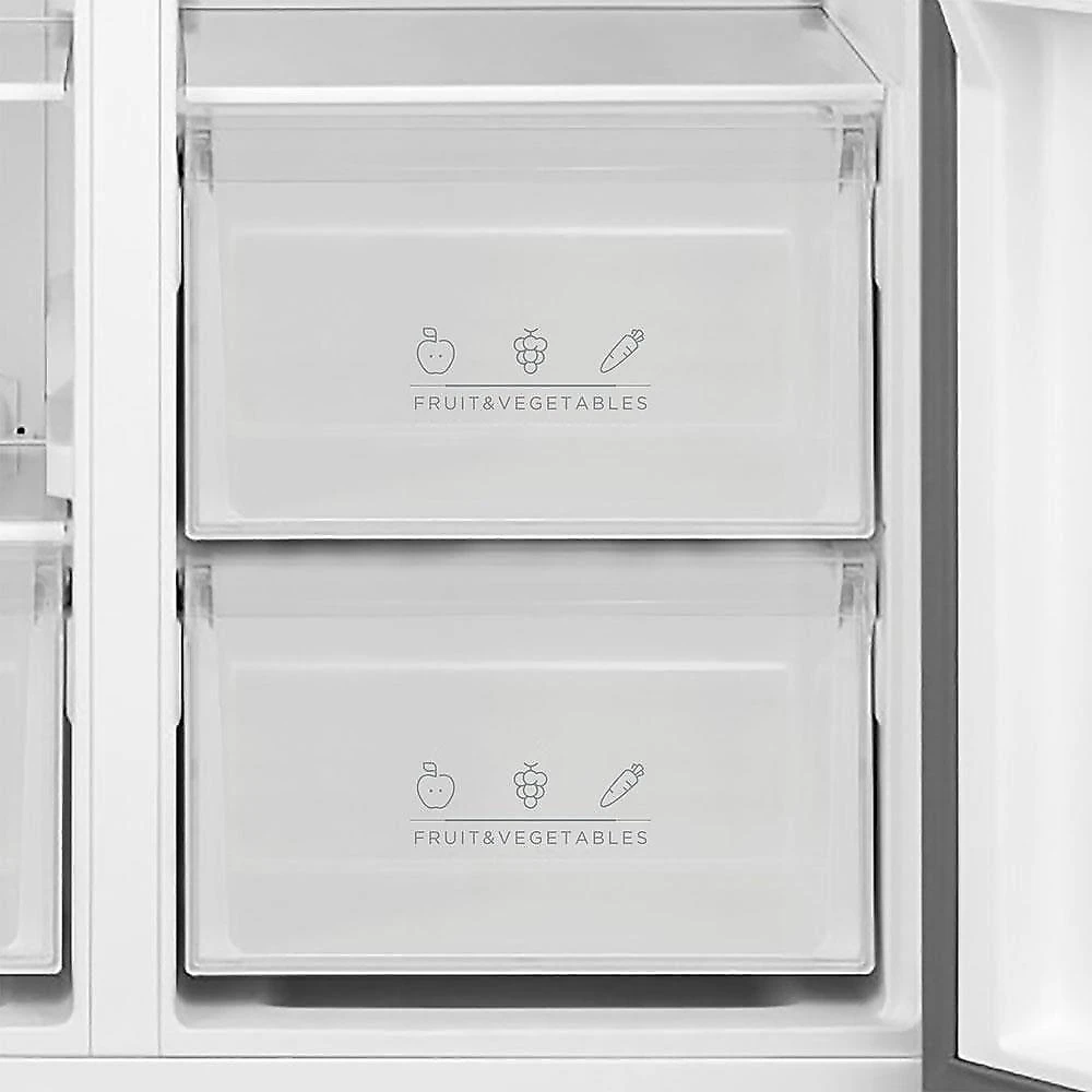 Geladeira midea side by side mdr-s598fga041 frost free com painel touch, função turbo e conectividade via app- cor inox claro - 442 litros 110