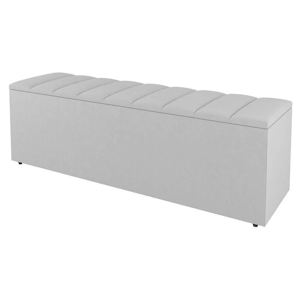 Calçadeira Baú Solteiro Cora 90Cm Sintético Branco