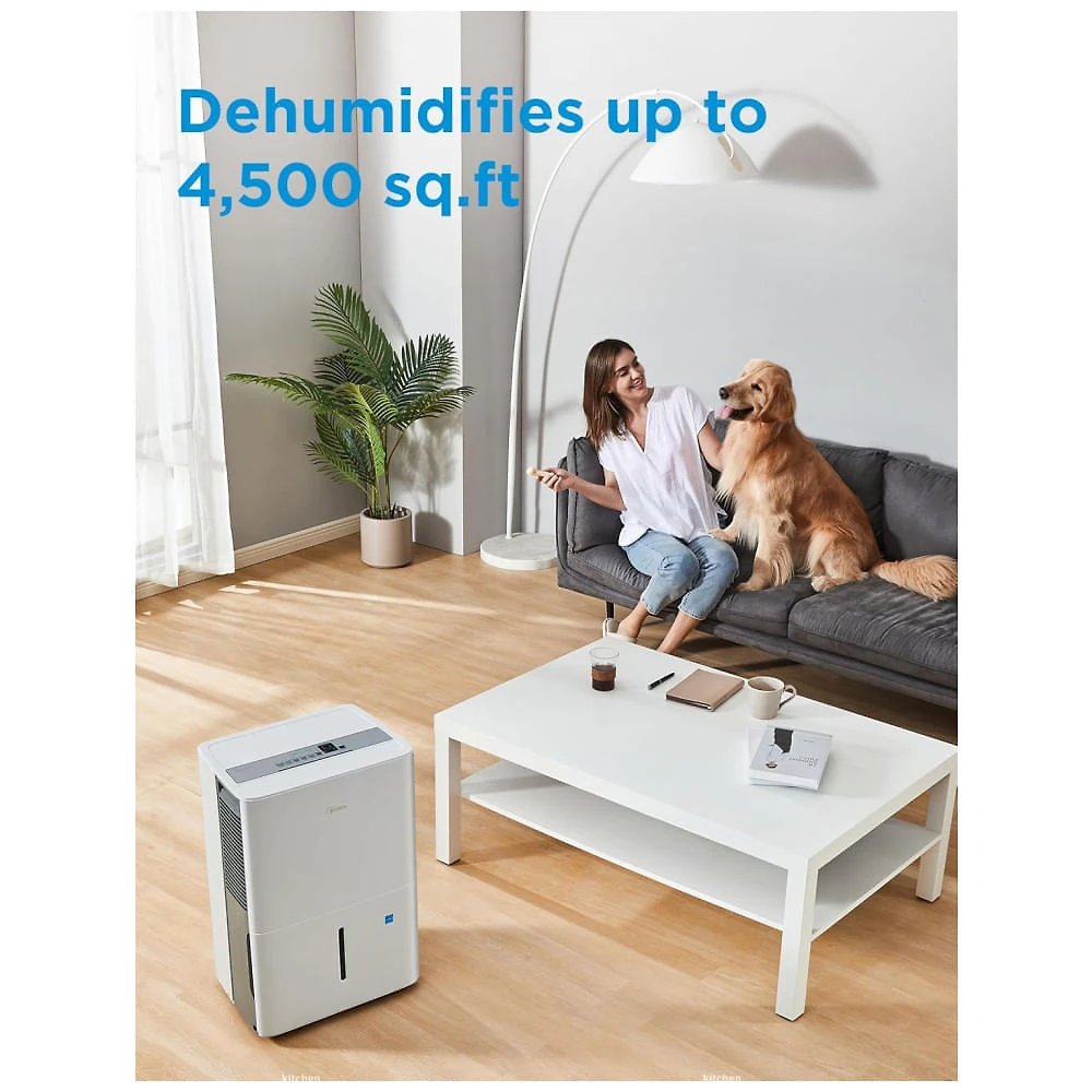 Desumidificador Midea 23,65 litros, 418 metros quadrados - Econômico e Eficiente para Ambientes Amplos, como Porões e Quartos Grandes
