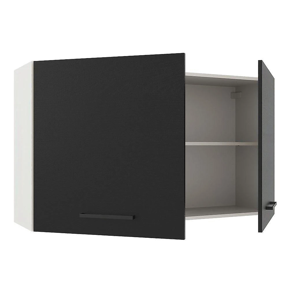 Armário Aéreo Multiuso 120cm 2 Portas Branco/preto Agata Madesa Branco/preto