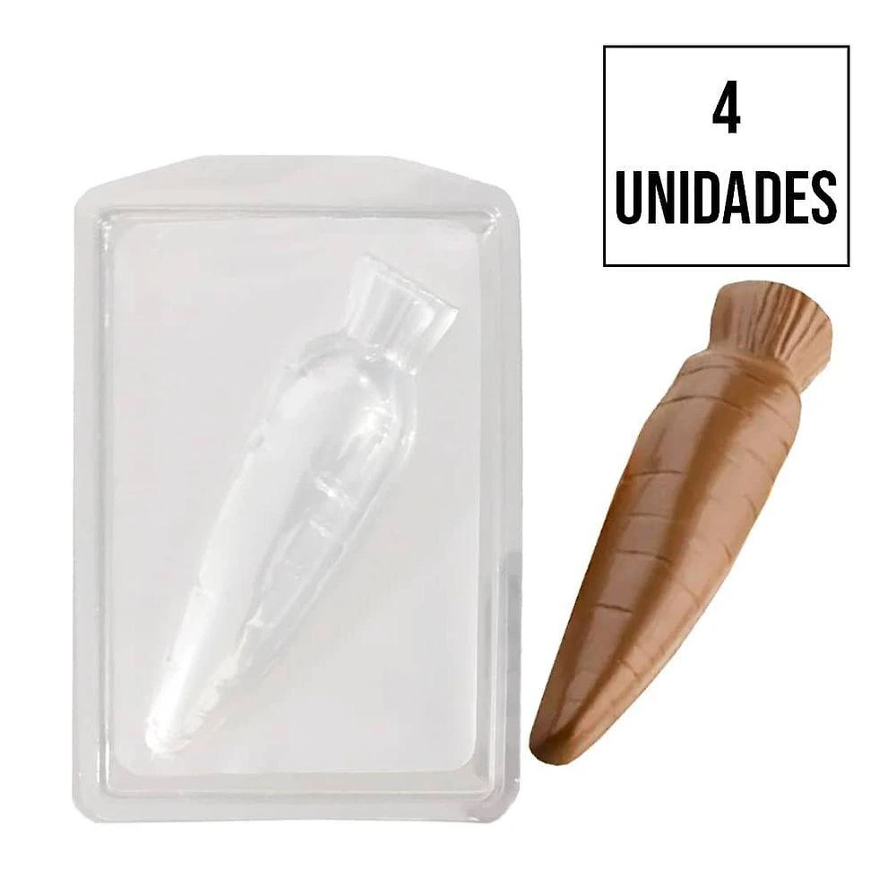 Forma De Silicone Para Chocolate - Cenoura - 4 Unidades