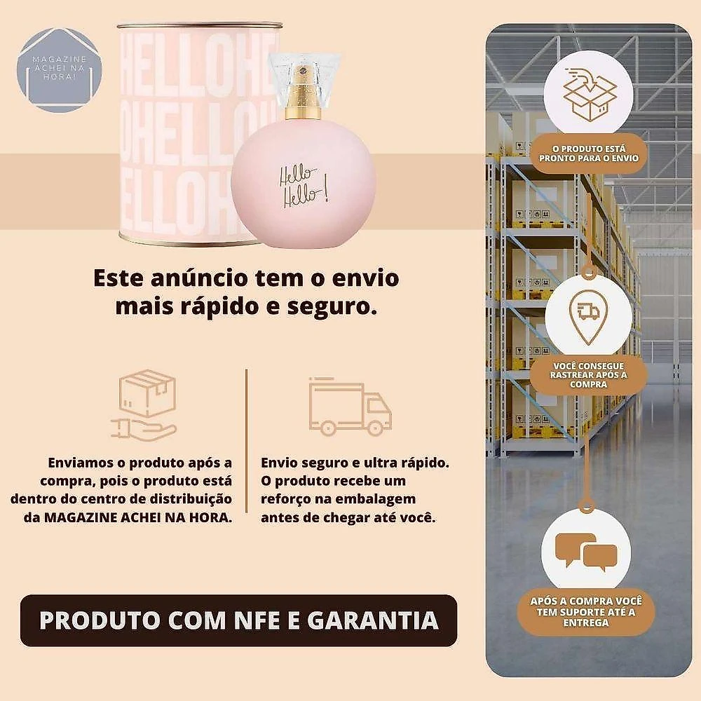 Colônia Hello! By Nah Cardoso Feminina Desodorante Colônia Oriental Gourmand 100ML Ciclo
