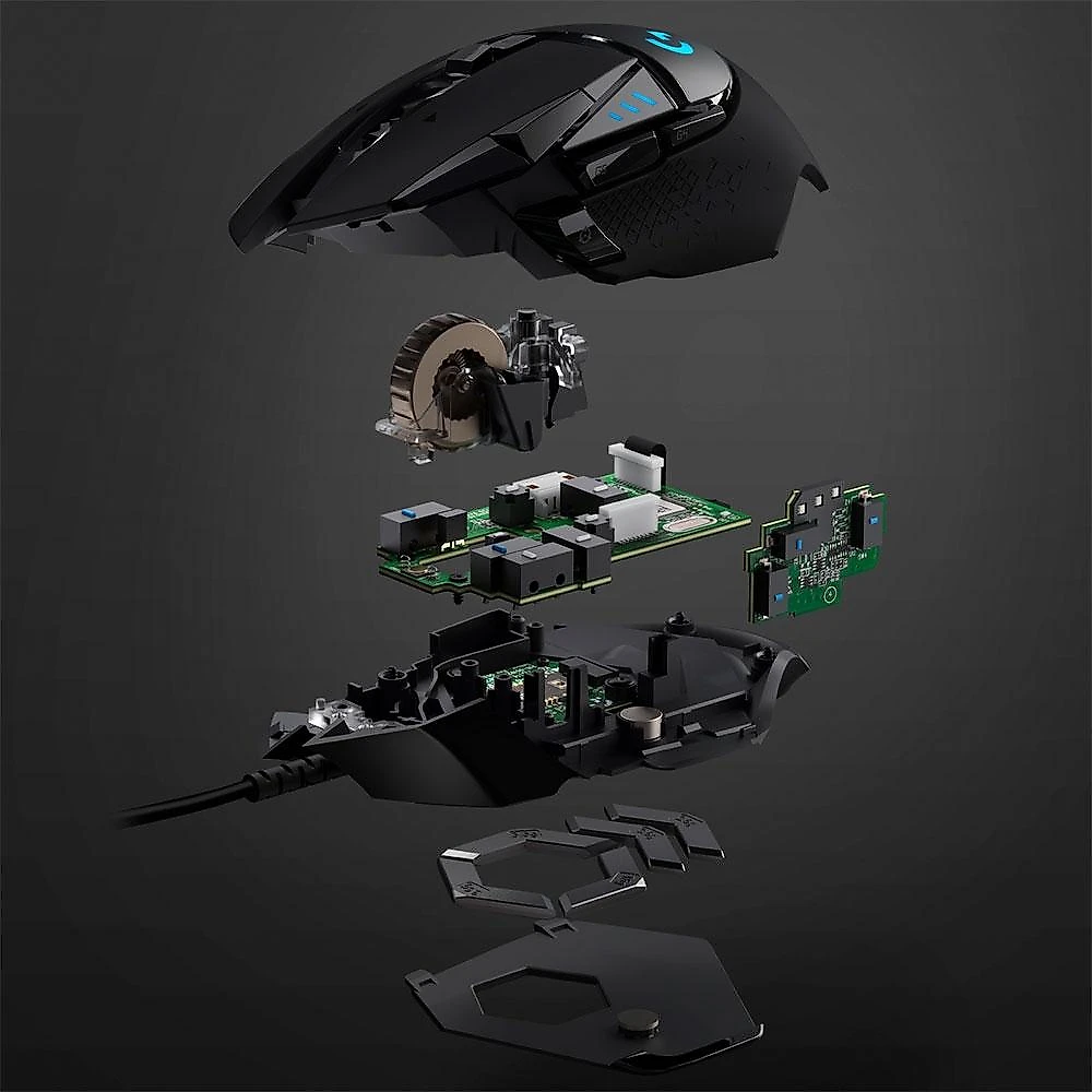 Mouse Gamer Logitech G502 HERO com RGB LIGHTSYNC, Ajustes de Peso, 11 Botões Programáveis, Sensor HERO 25K - 910-005550