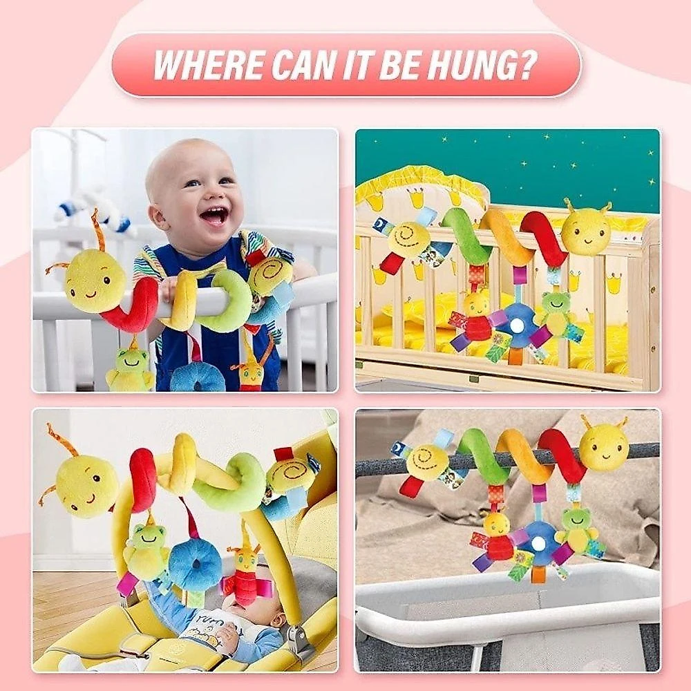 Brinquedo de Pelúcia para Bebê Lagarta de Berço Sensorial com Elementos Coloridos OEM